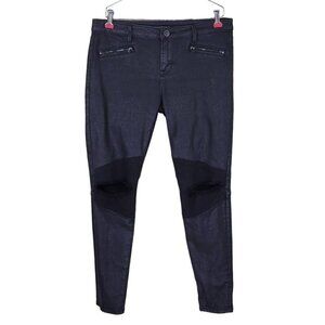Cult of Individuality Jeans Men Size 31 34X29 Black Skinny Waxed Coated Moto
